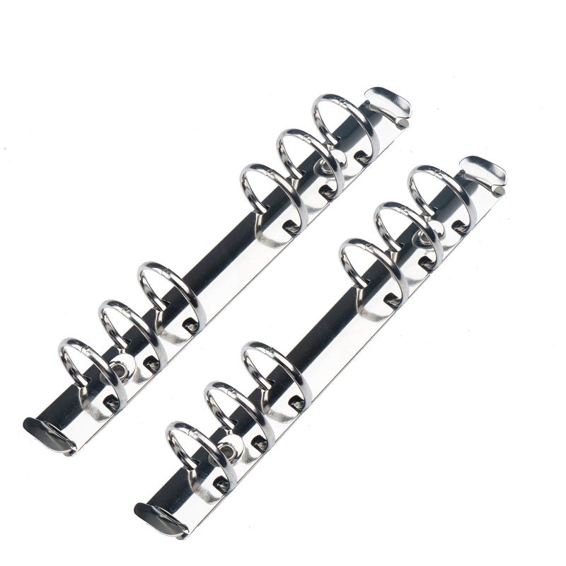 Moterm 2 Pieces 6-Hole Ring Binder Mechanisms Replacement Kit for Binder Planners (Personal Size, Silver Color, 25mm) - Image 1